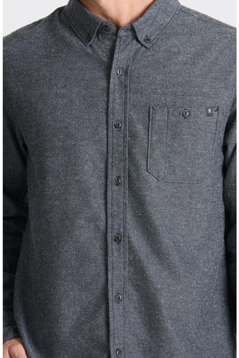 Scholar Organic Cotton Chambray Button-Down Shirt, Alternate, color, BLACK