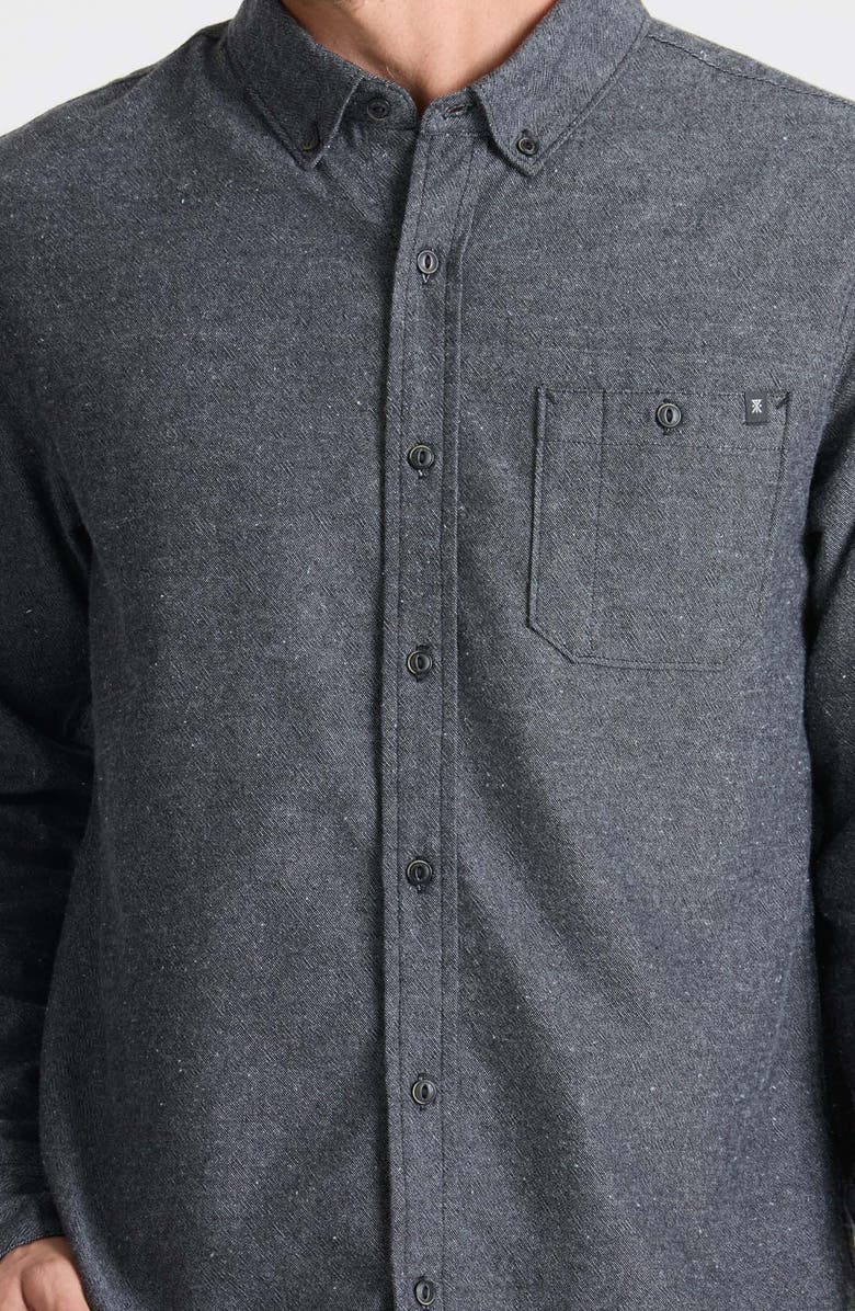 Roark Scholar Organic Cotton Chambray Button-Down Shirt, Alternate, color, Black