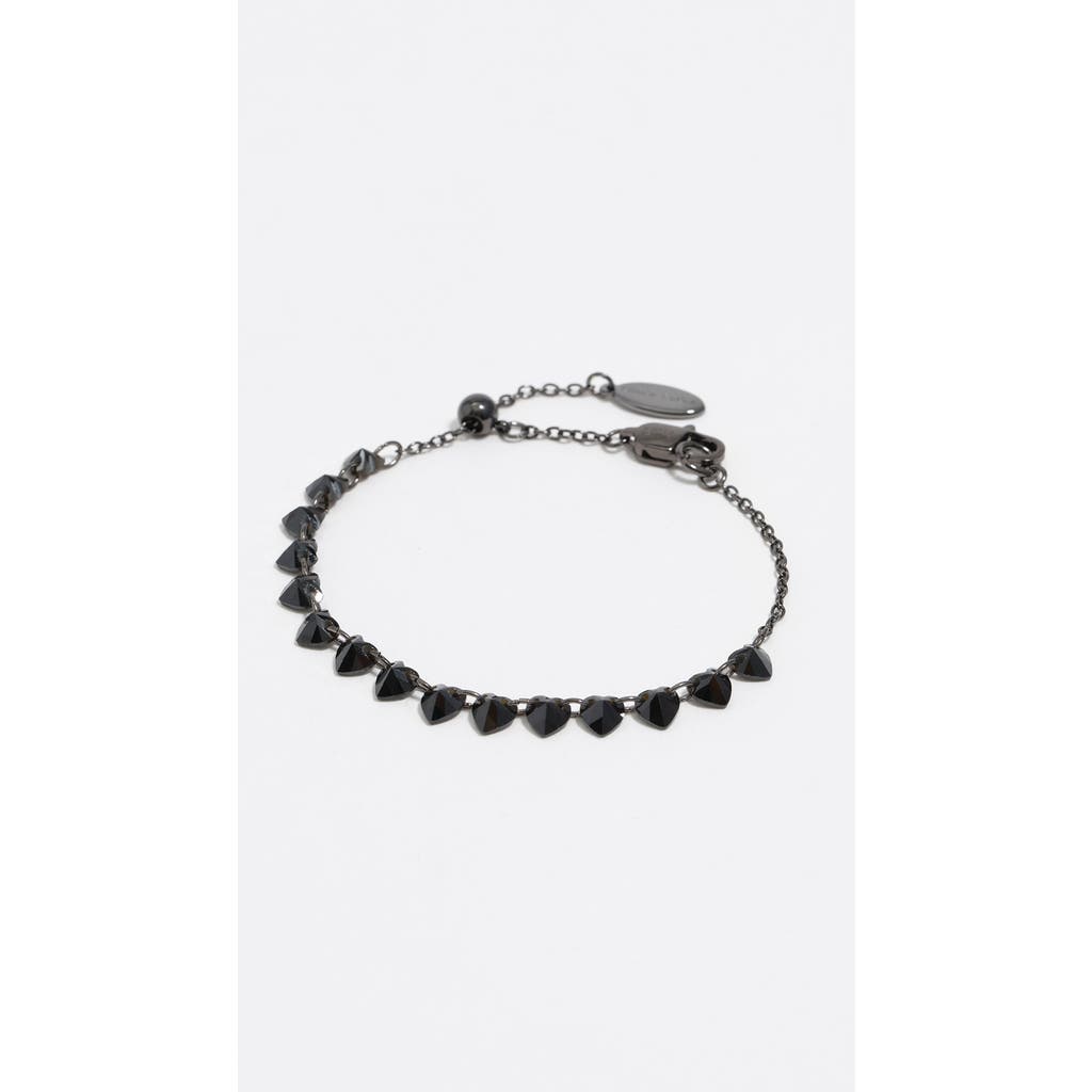 Bimba Y Lola Hearts Crystals Bracelet In Black