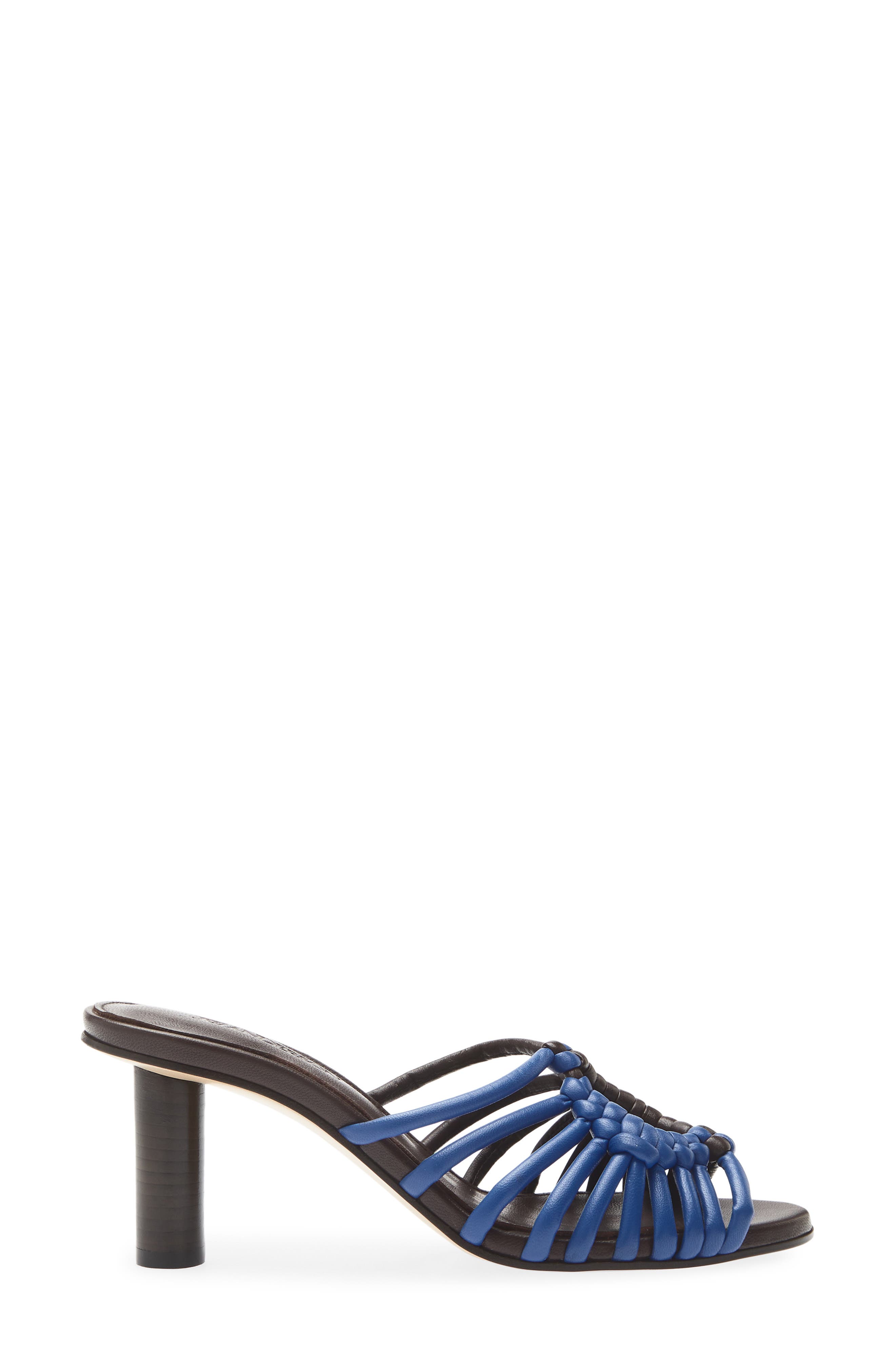 Plot Slide Sandal, Alternate, color, BLUE/ CHOCOLATE BROWN