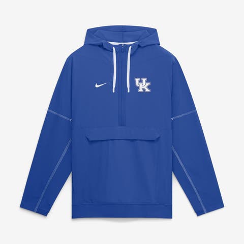 Men's Nike Royal Kentucky Wildcats 2026 Sideline Anorak Half-Zip Hooded Jacket