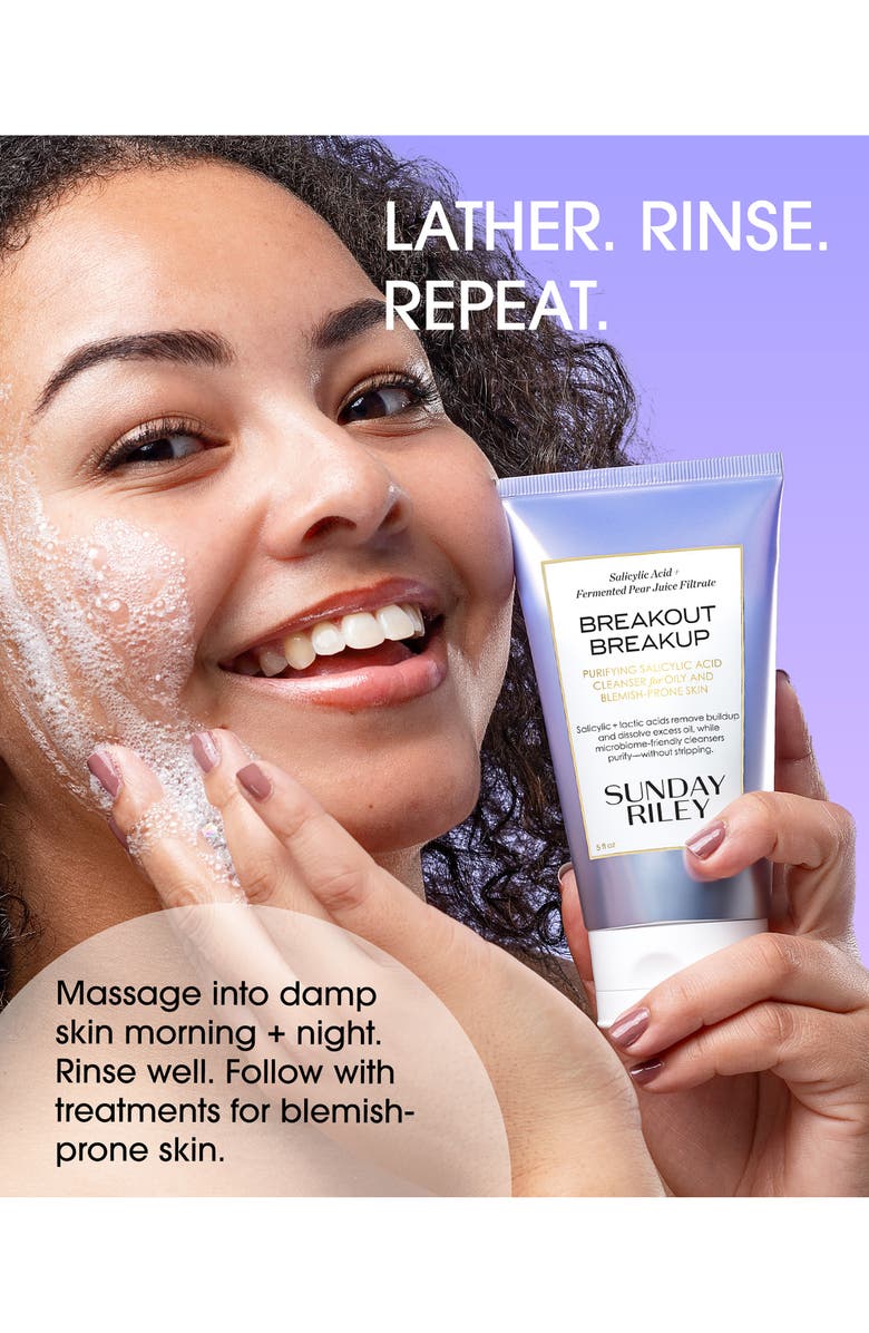 Sunday Riley Breakout Breakup Purifying Salicylic Acid Cleanser, Alternate, color, 