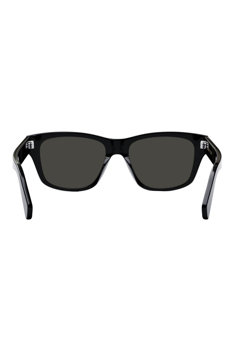 55mm Rectangular Sunglasses, Alternate, color, BLACK