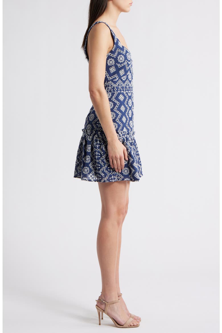 Vanni Eyelet Embroidered Minidress, Alternate, color, NAVY