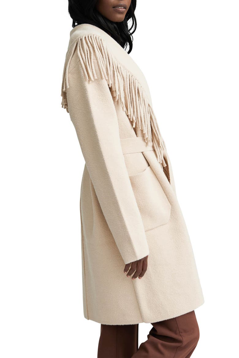 Fringed Eyelash Knit Sweater Coat, Alternate, color, CAMEL