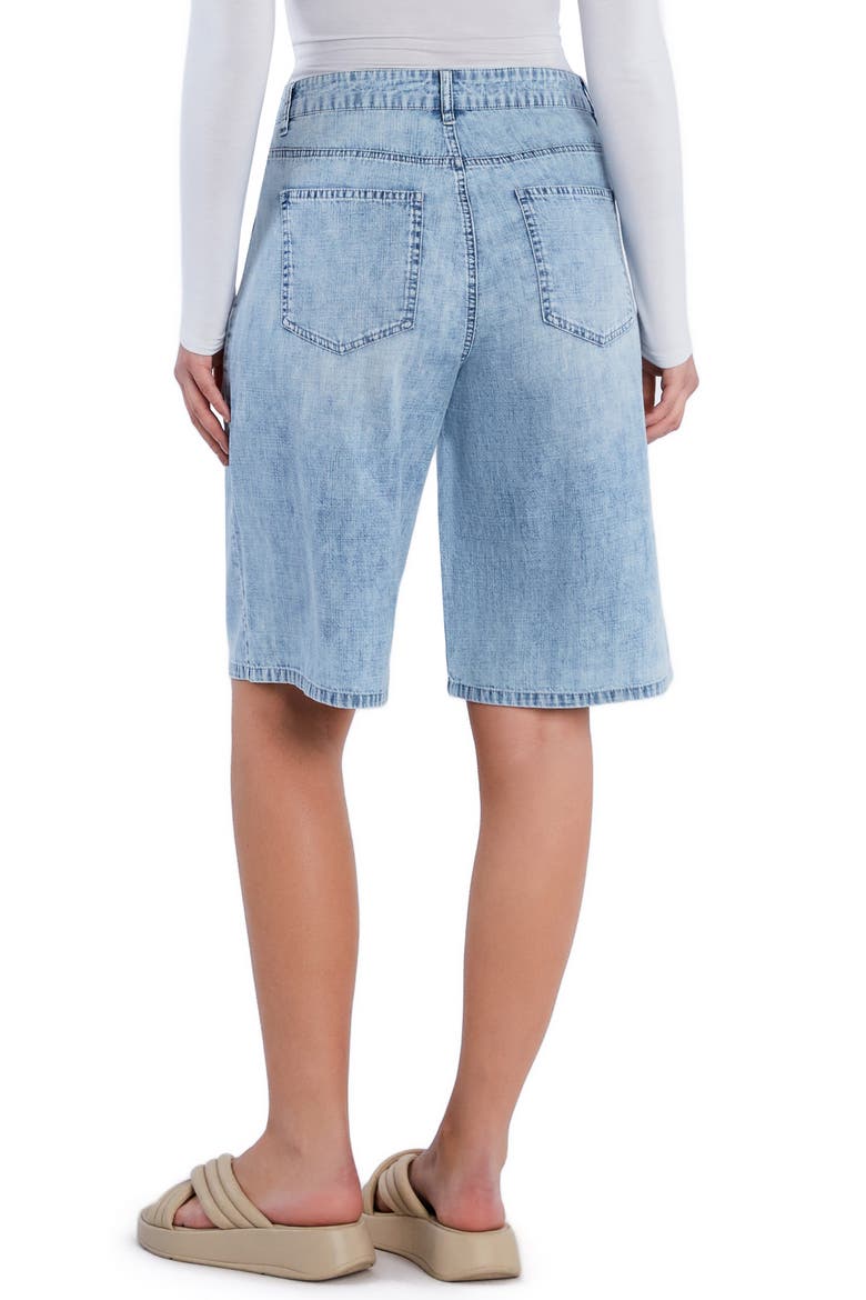 Chill Pleated Mid Rise Denim Bermuda Shorts, Alternate, color, LAKE HAVASU