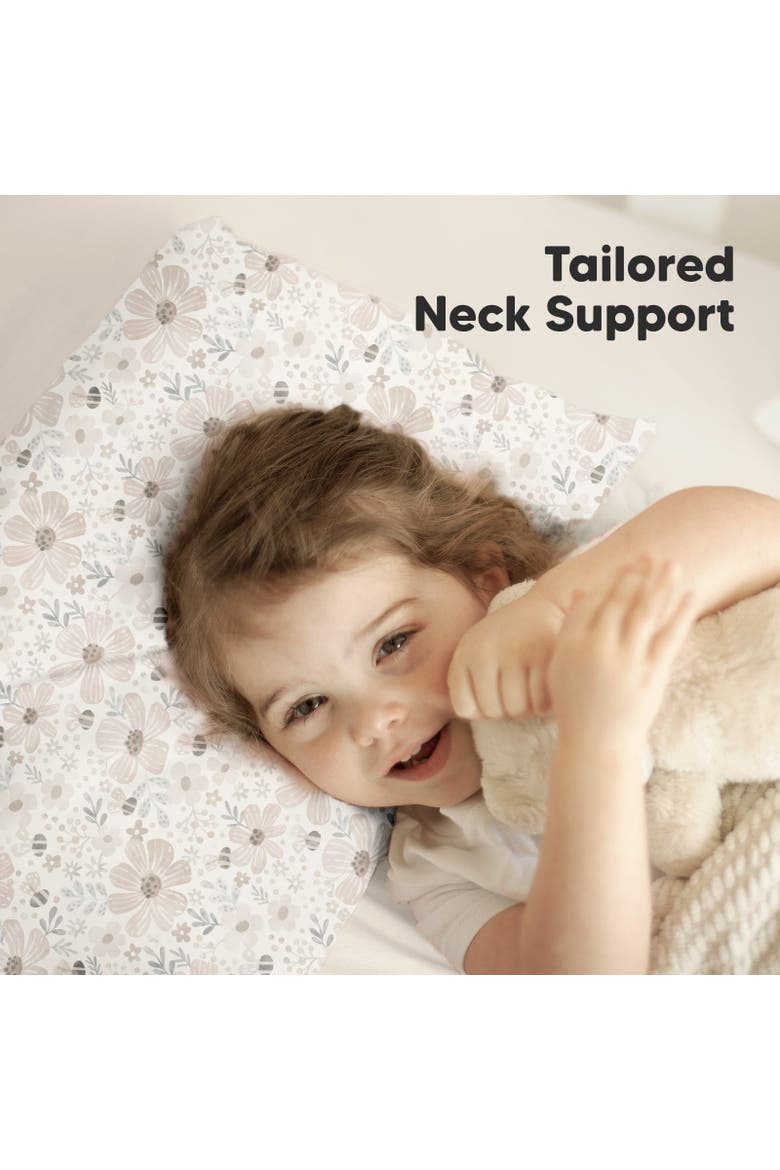 Jumbo Toddler Pillow with Pillowcase, Alternate, color, Flora Vale