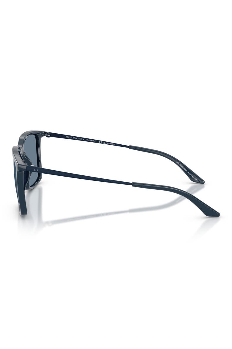 55mm Square Sunglasses, Alternate, color, SHINY BLUE / DARK BLUE POLAR