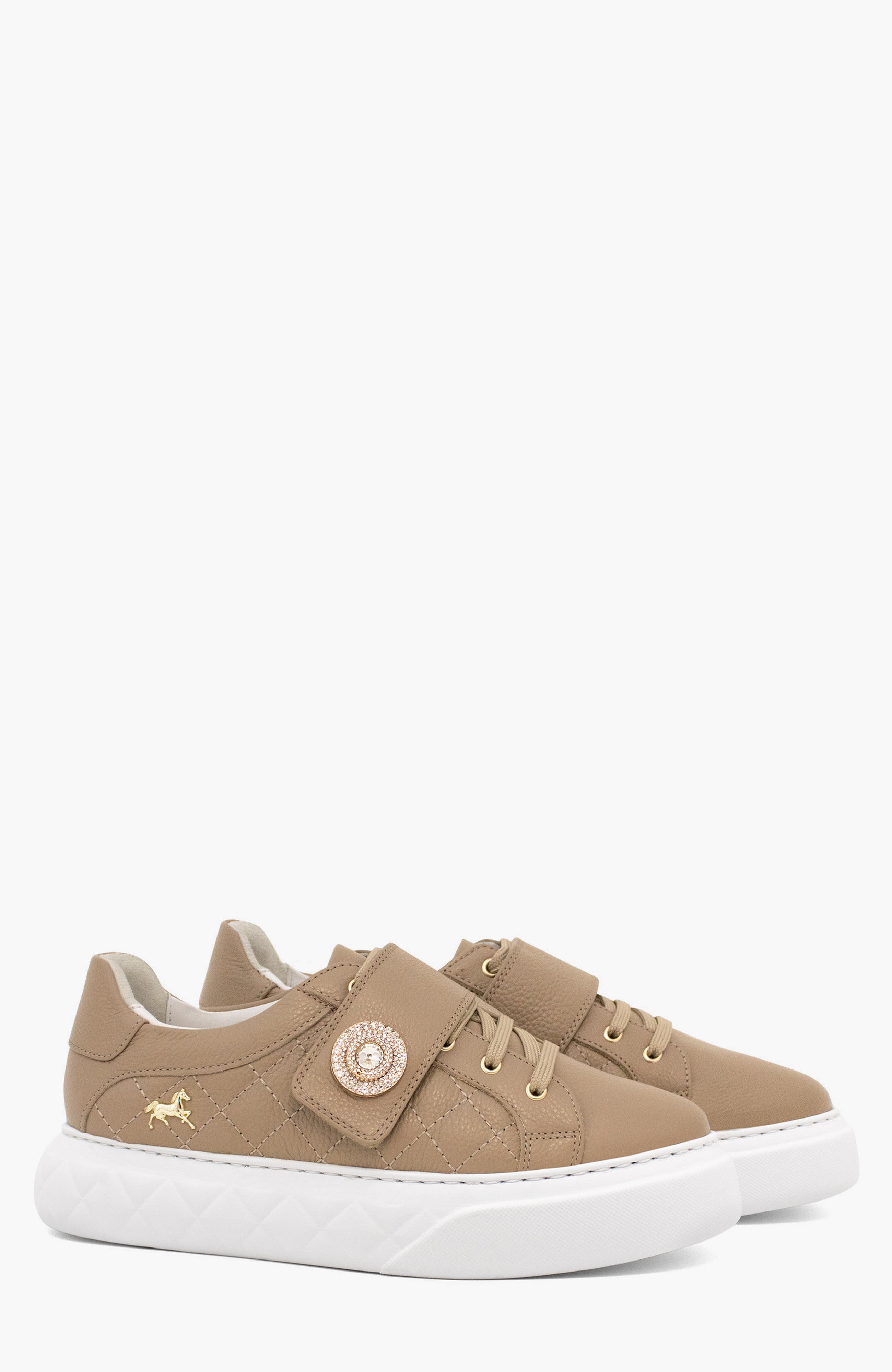 Diamond Leather Sneakers, Alternate, color, Sand / Beige