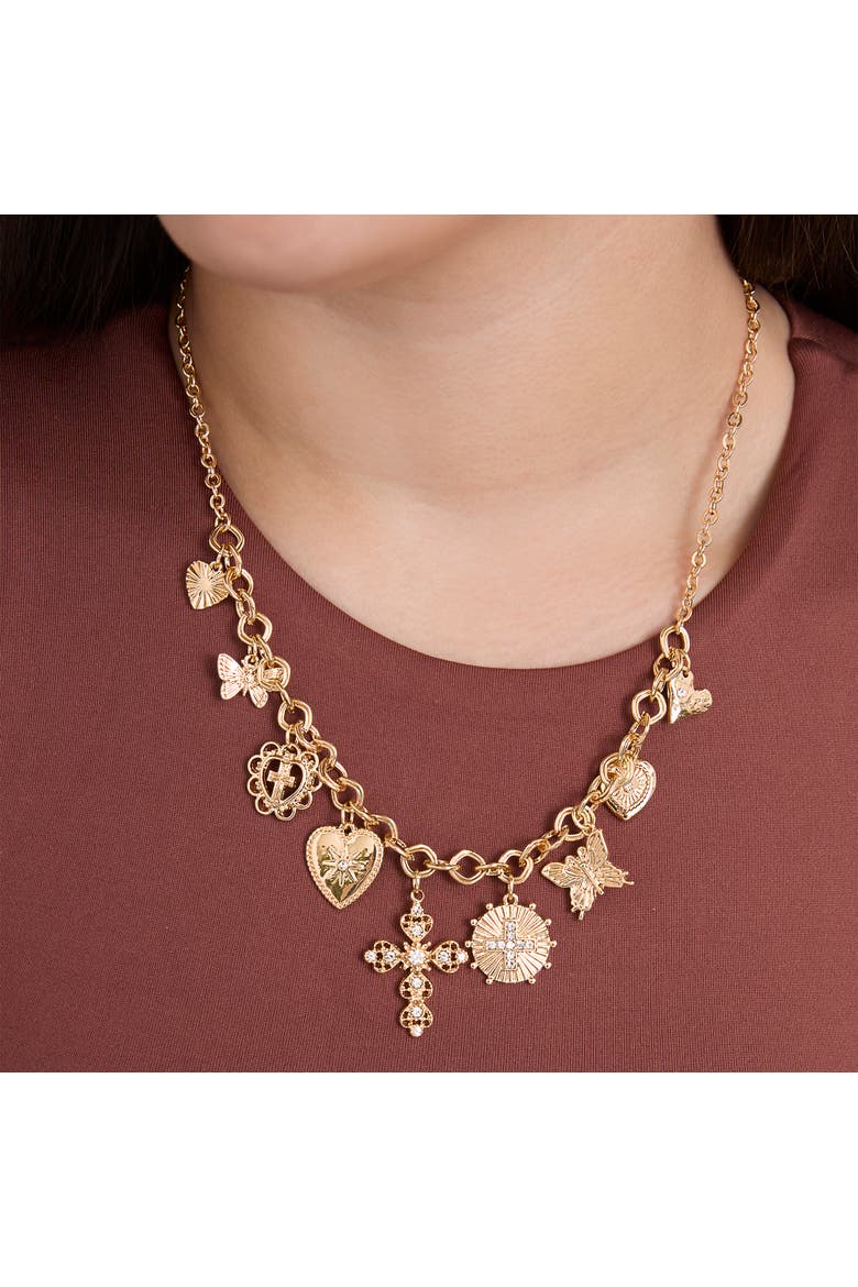 Gold Cross Necklace, Alternate, color, Gold