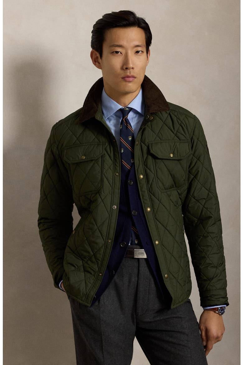 Diamond Quilted Shirt Jacket, Alternate, color, COMPNY OLV
