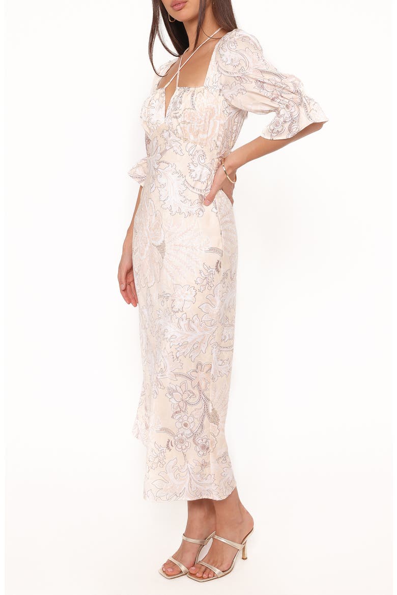 Pauline Floral Tie Neck Satin Maxi Dress, Alternate, color, PASTEL PAISLEY