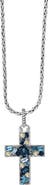 EFFY Sterling Silver Blue Topaz Cross Pendant Necklace