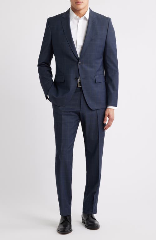 Hugo Boss Boss Huge Windowpane Check Suit In Blue
