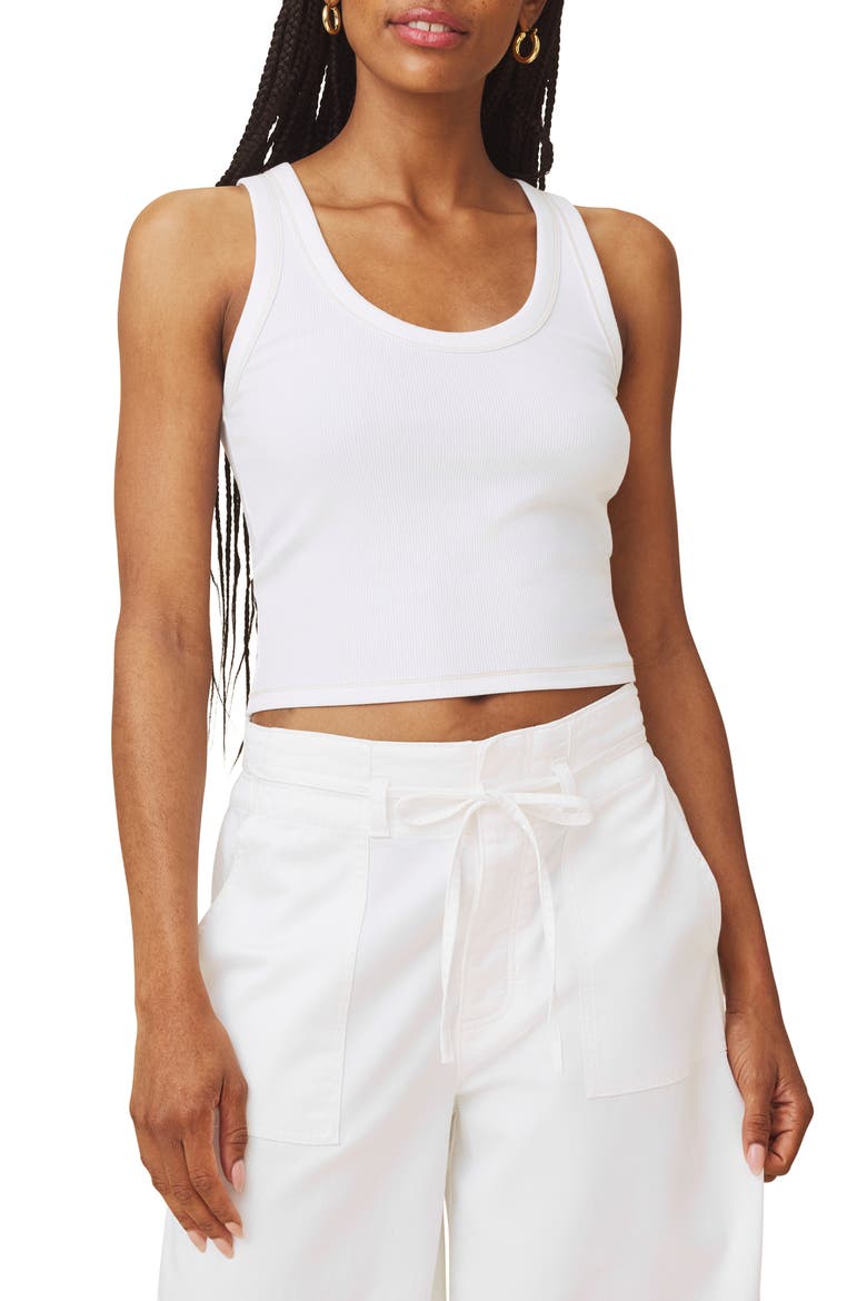 Roma Cotton Blend Tank, Main, color, WHITE