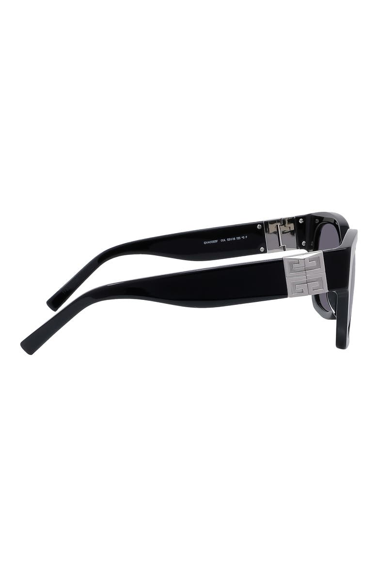 4G 53mm Square Sunglasses, Alternate, color, SBLK/SMK