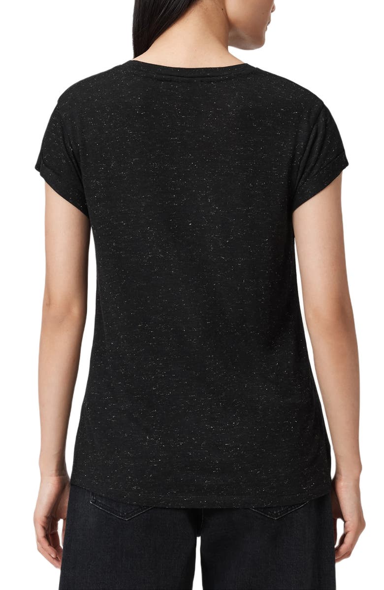 AllSaints Anna Shimmer T-Shirt, Alternate, color, Black