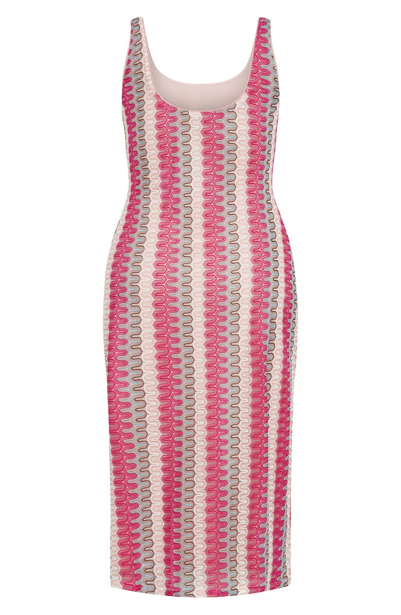 City Chic Leilani Stripe Midi Dress, Alternate, color, Sunset Stripe