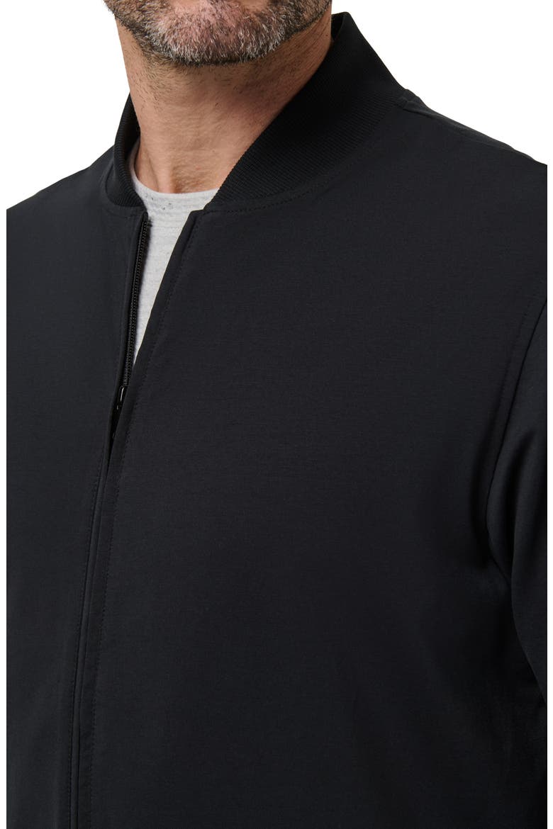 Stretch Cotton Bomber Jacket, Alternate, color, BLACK