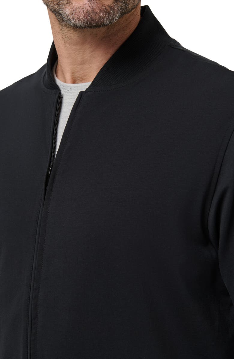 TravisMathew Stretch Cotton Bomber Jacket, Alternate, color, Black