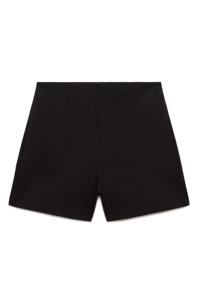 MANGO High Waist Straight Shorts, Alternate, color, Black