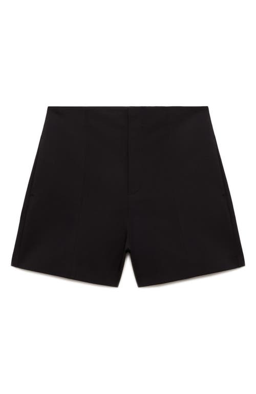 Mango High Waist Straight Shorts In Black