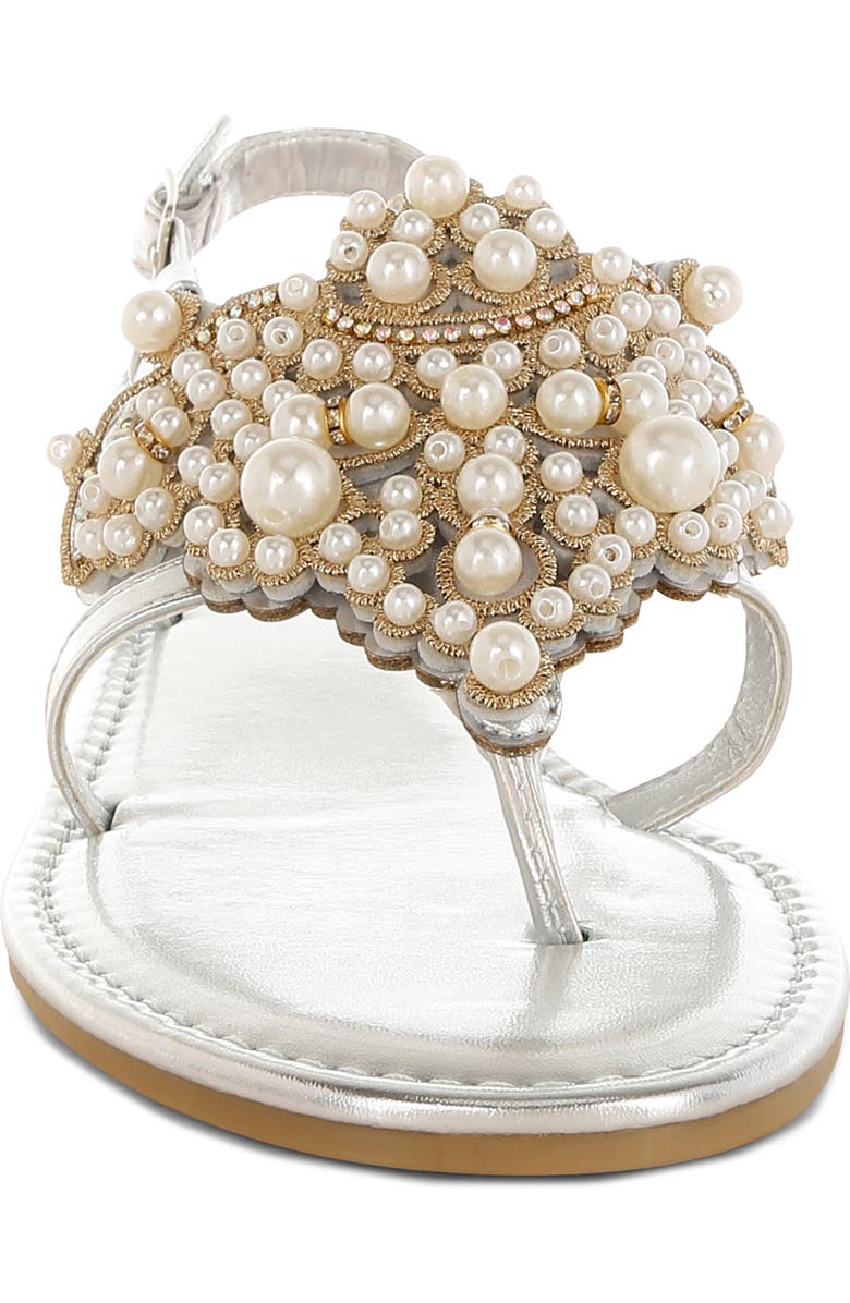 Rag & Co Opazie Faux Pearl Sandal, Alternate, color,