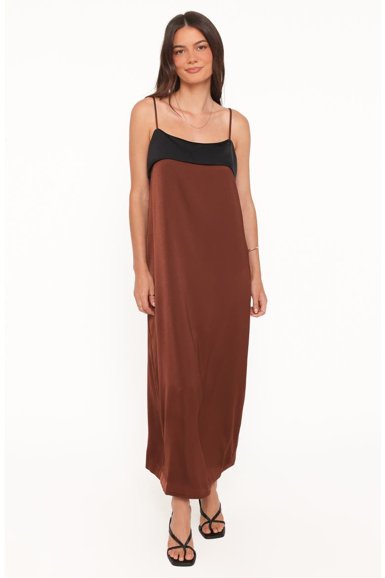 Carita Colorblock Maxi Dress, Alternate, color, BLACK/ BROWN