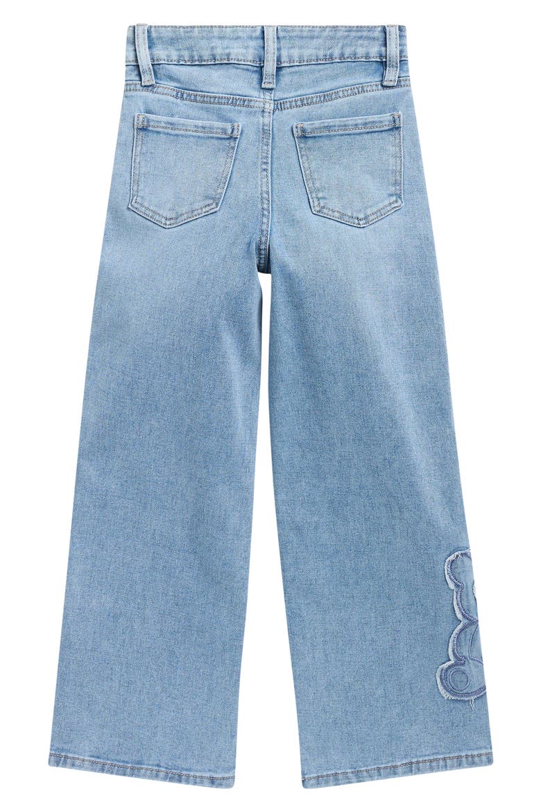 Kids' Bear Patch Wide Leg Jeans, Alternate, color, MED BLUE