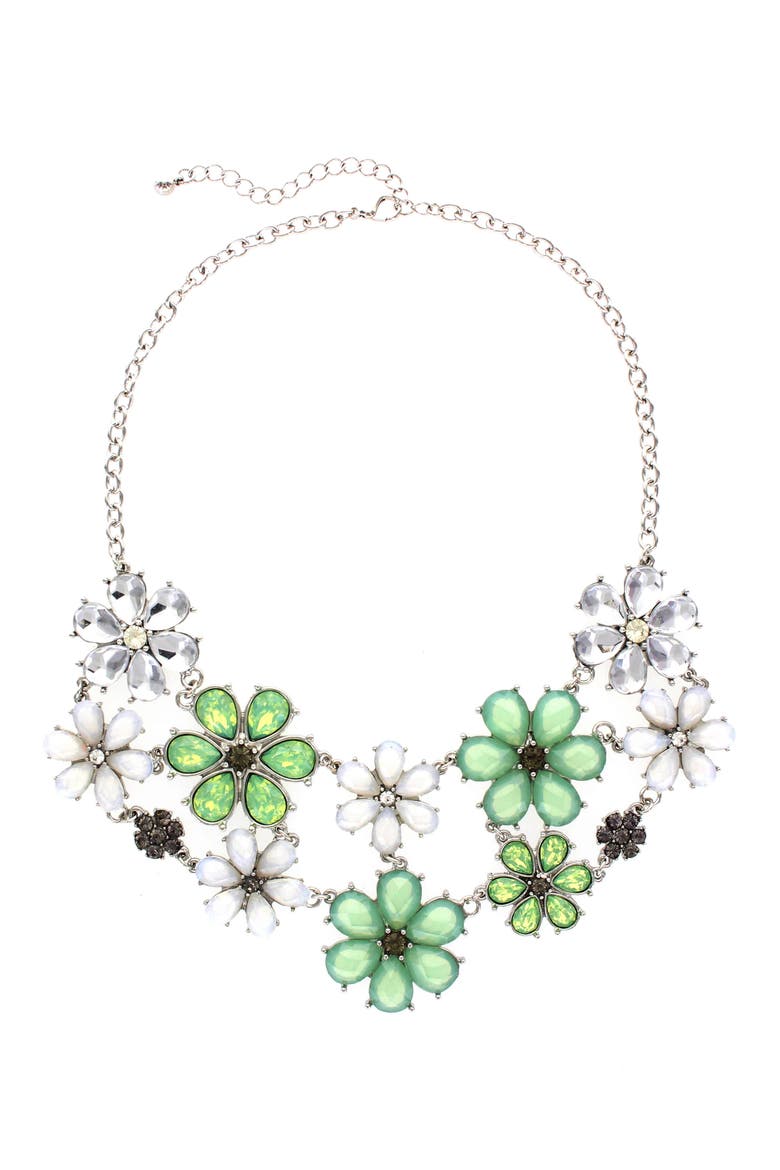 Flower Power Necklace, Alternate, color, SILVER / PACIFIC
