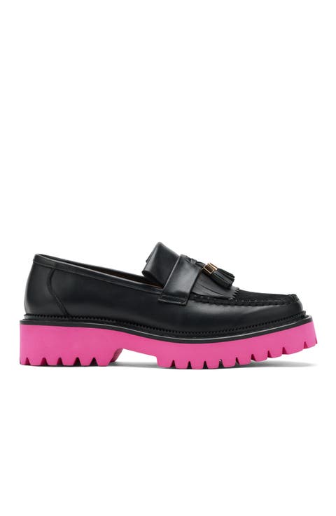 Ms. Journey Leather Lug Tassel Loafer