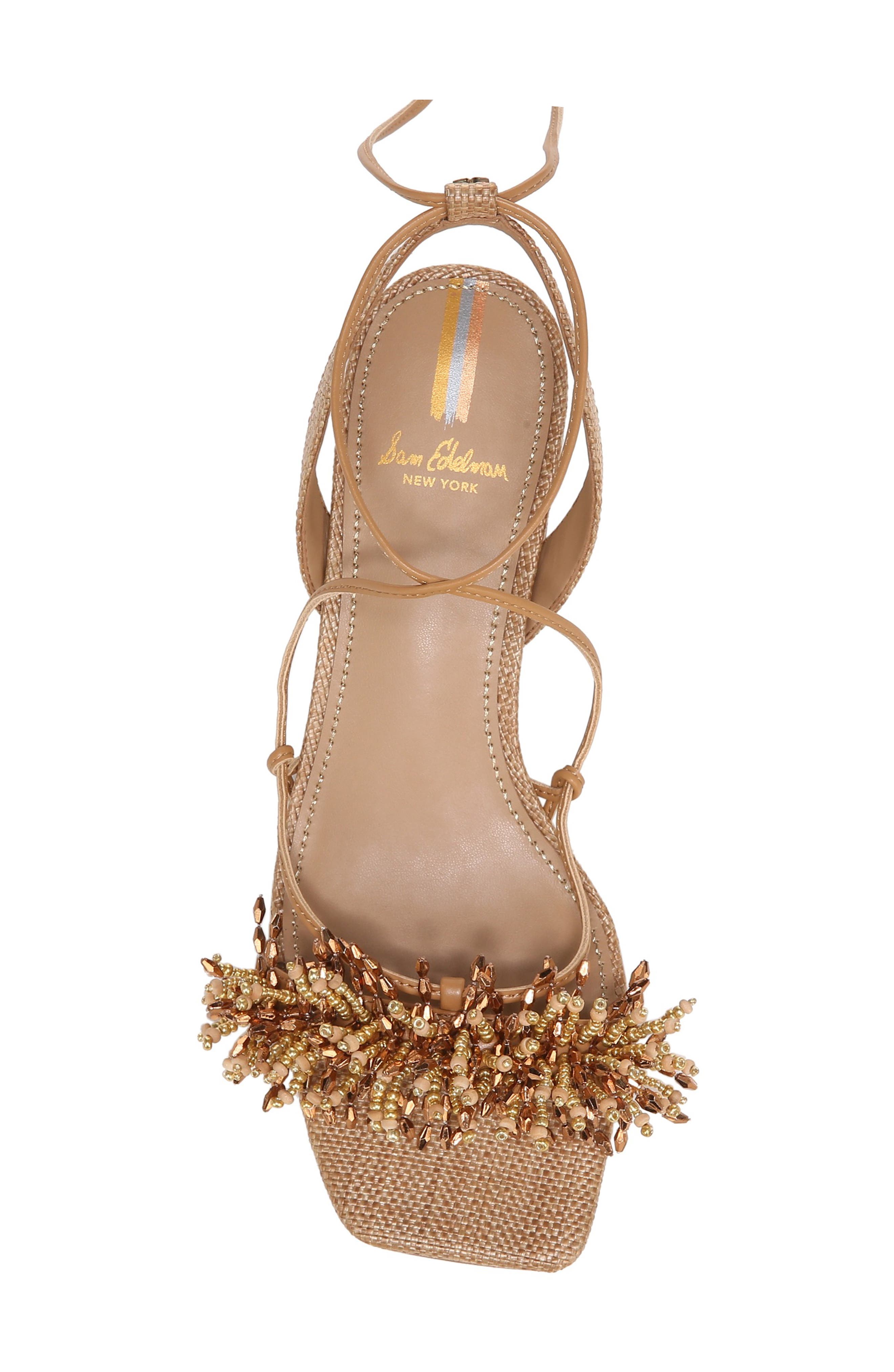 Sam Edelman Walda Beaded Ankle Tie Sandal, Alternate, color, 