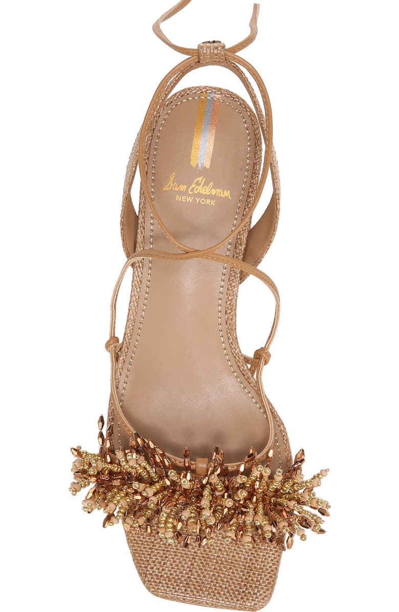 Sam Edelman Walda Beaded Ankle Tie Sandal, Alternate, color, Buff Tan