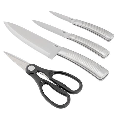 4 Piece Stainless Steel Cutlery Set with Ridged Handles