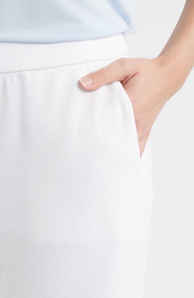 Eileen Fisher Wide Leg Organic Cotton Terry Pants, Alternate, color, White