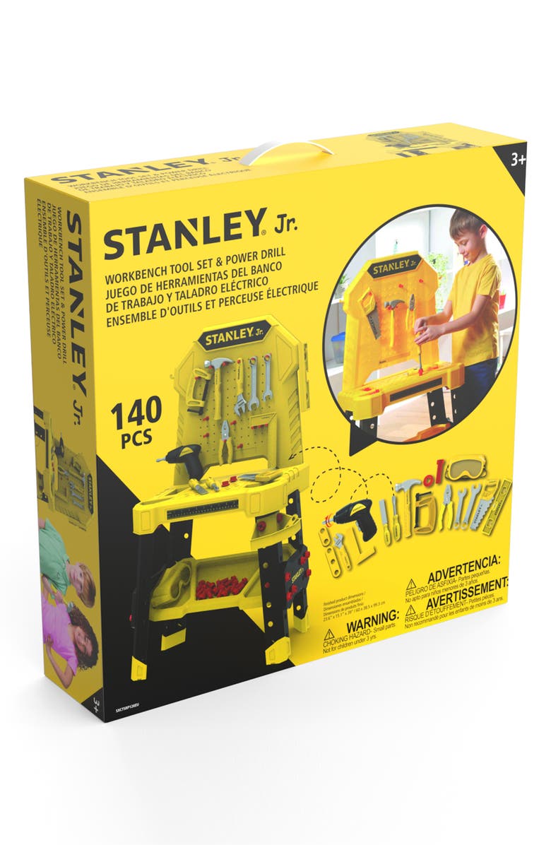 Stanley Jr. 140-Piece Toy Work Bench & Tools Set, Alternate, color, Yellow & Black