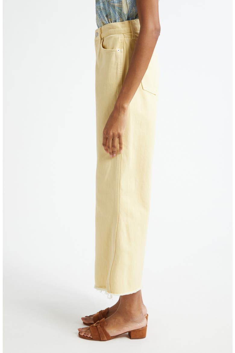 Taylor High Waist Fray Hem Crop Wide Leg Jeans, Alternate, color, CHAMOMILE