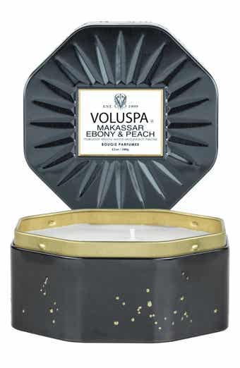 Makassar Ebony & Peach Octagon Tin Candle