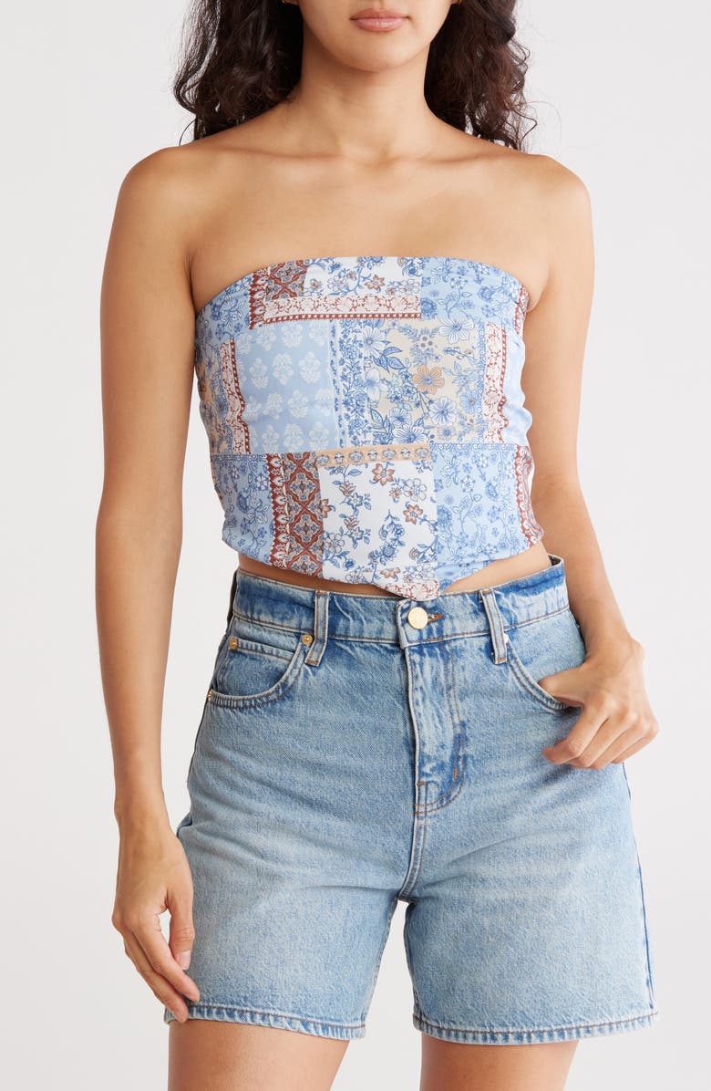 Madden Girl Strapless Scarf Top, Main, color,