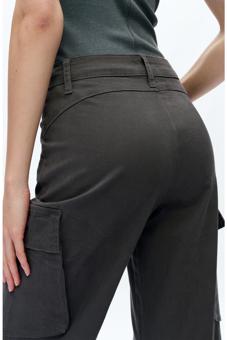 Fann High Waist Wide Leg Cargo Jeans, Alternate, color, GRAY