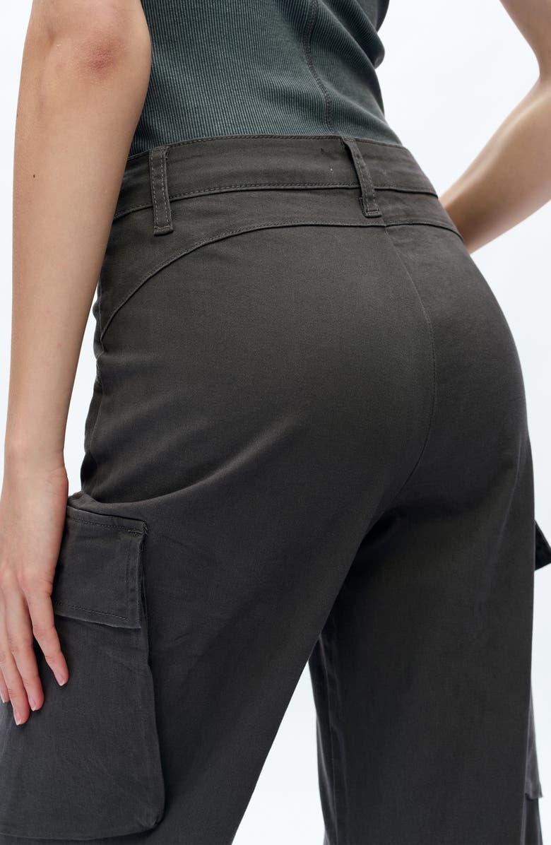 Bayeas Fann High Waist Wide Leg Cargo Jeans, Alternate, color, Gray