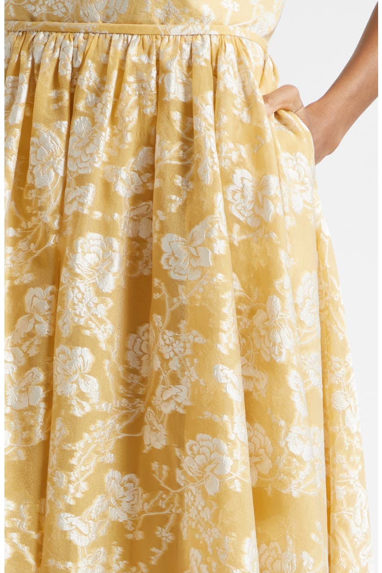 Ruth Floral Jacquard Skirt, Alternate, color, OCHRE MUSE/ WHITE
