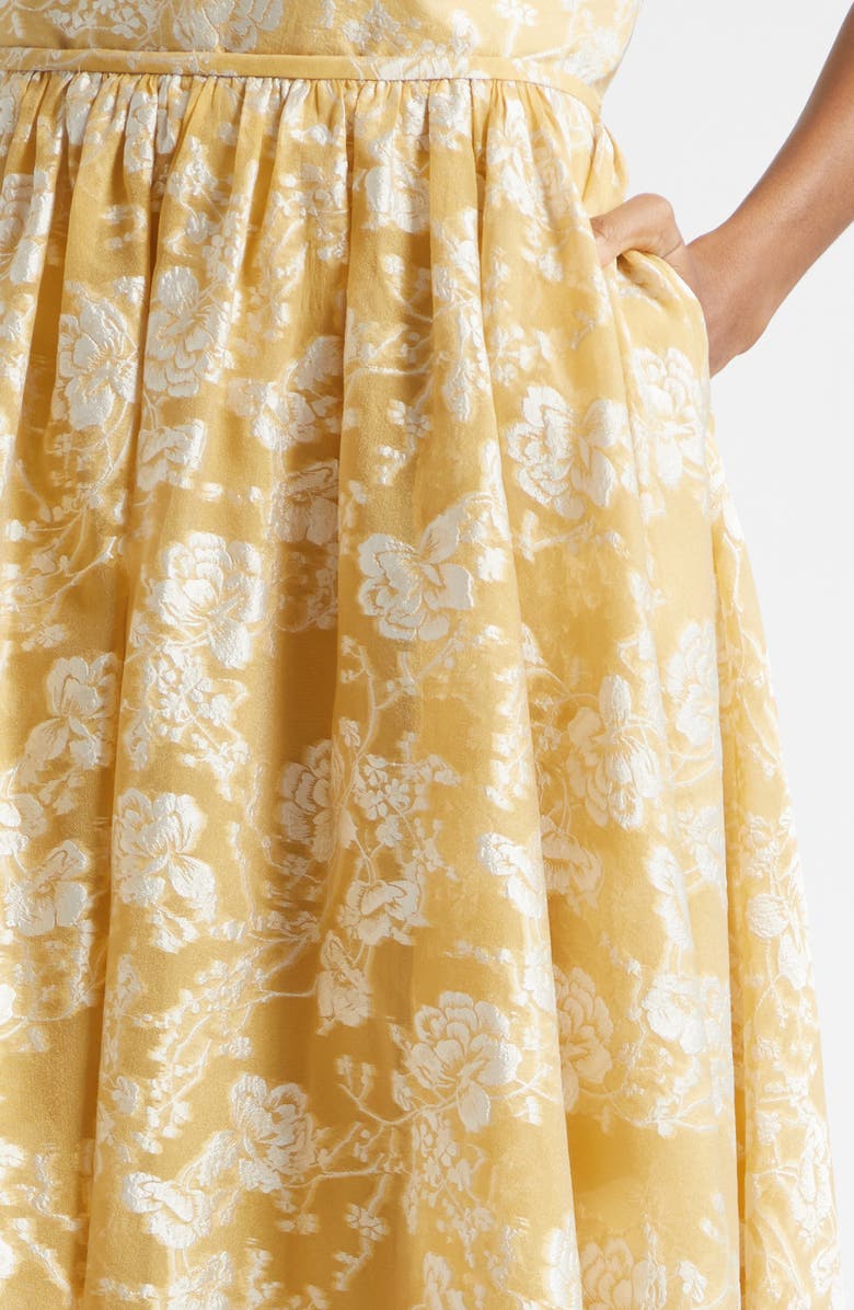 Cinq à Sept Ruth Floral Jacquard Skirt, Alternate, color, Ochre Muse/ White