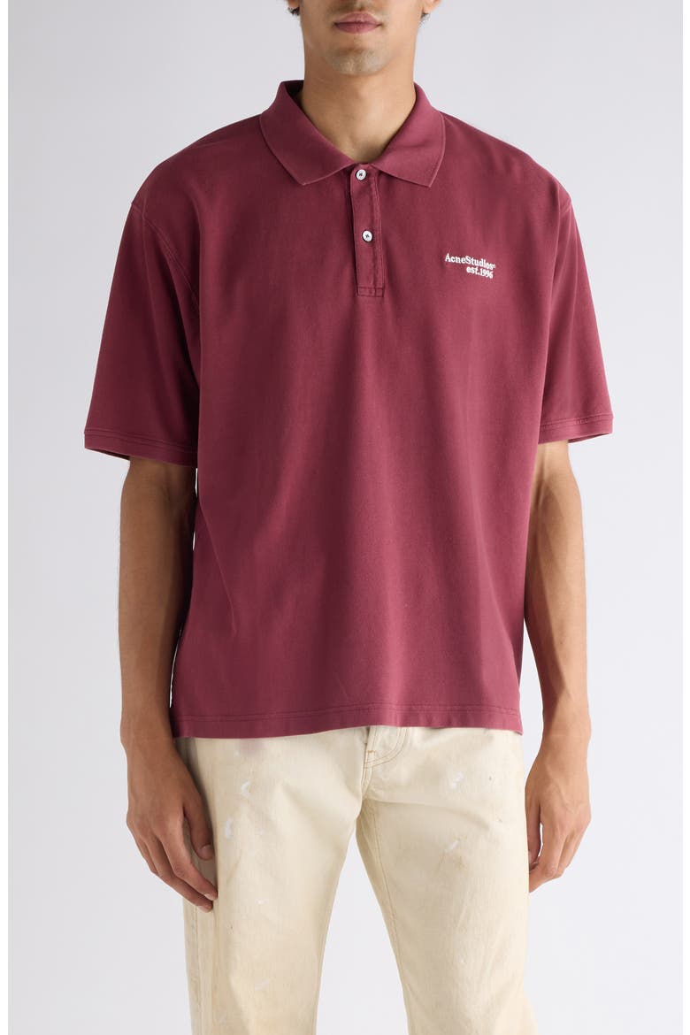 Egnes Logo Cotton Piqué Polo, Main, color, MAROON RED