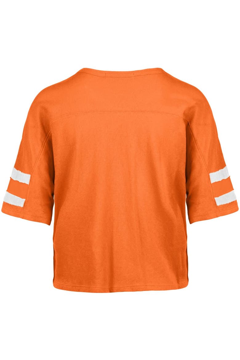 Women's '47 Orange Cleveland Browns Premier Scout Cropped V-Neck T-Shirt, Alternate, color, Orange