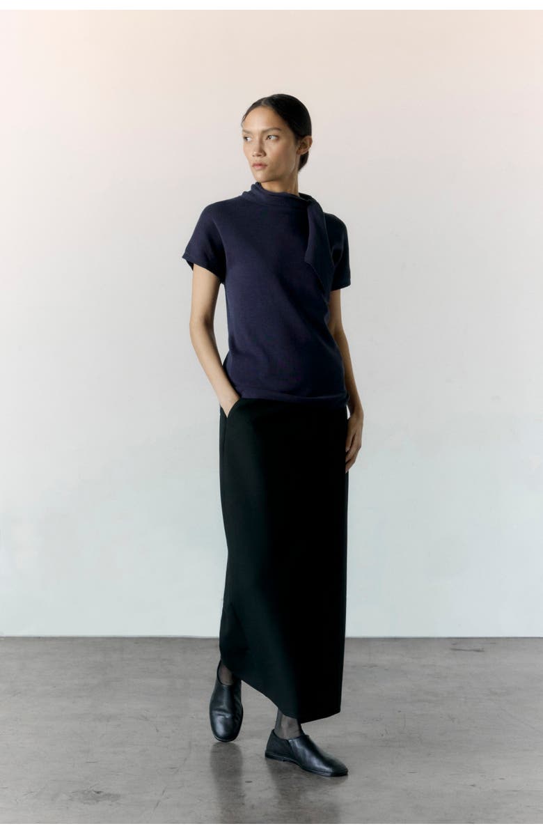 Modern Citizen Spencer Suiting Wrap Maxi Skirt, Alternate, color, Black