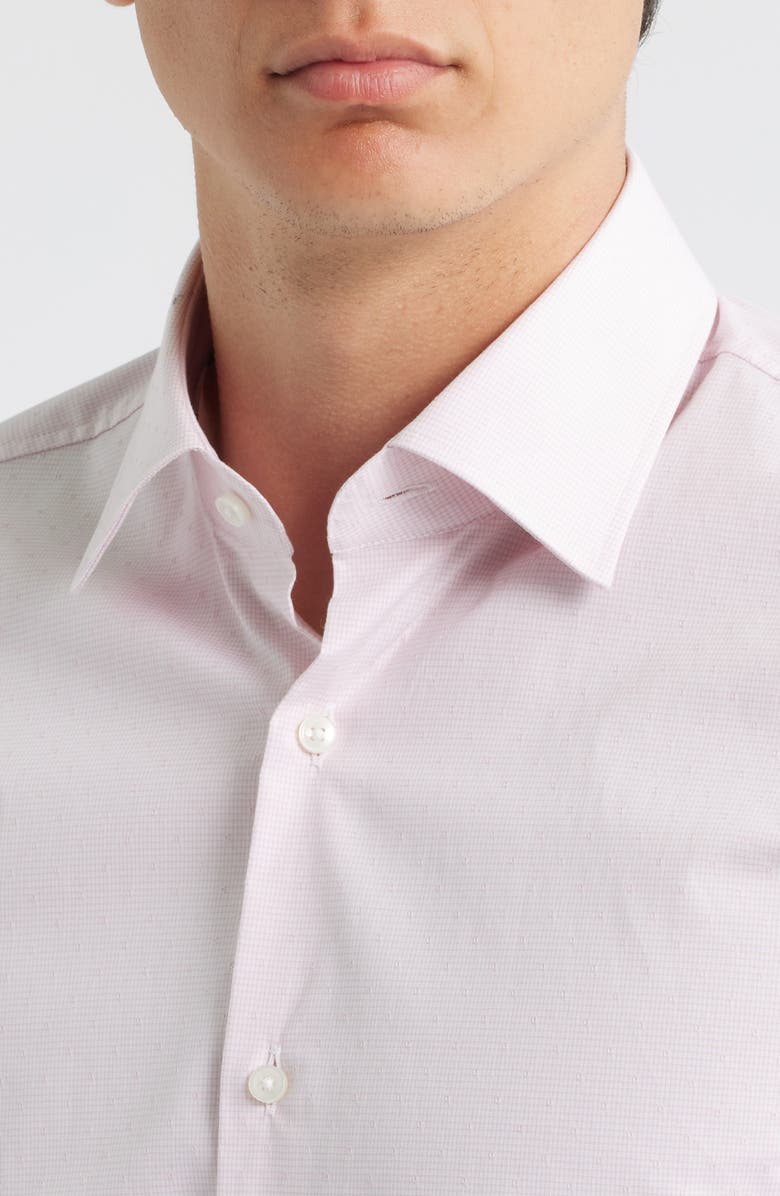 BOSS Hank Kent Slim Fit Performance Stretch Cotton Dress Shirt, Alternate, color, Open Pink