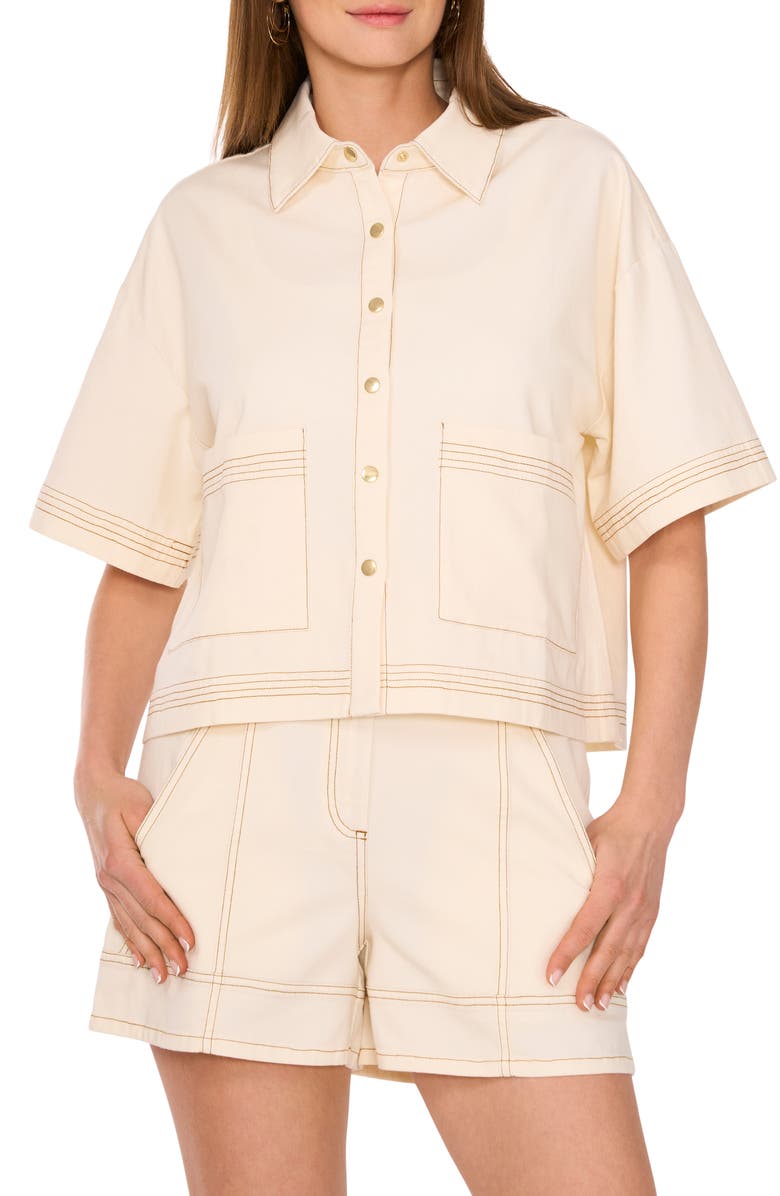 Parker The Alex Short Sleeve Jacket, Main, color, Buttercream