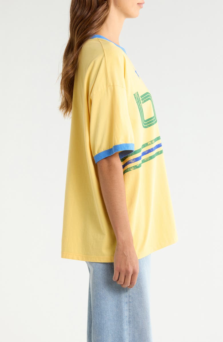 Daydreamer Brazil World Cup Graphic Cotton Ringer T-Shirt, Alternate, color, Hollywood Gold Combo