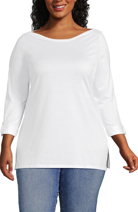 Supima Cotton Adjustable 3/4 Sleeve Boatneck Tunic